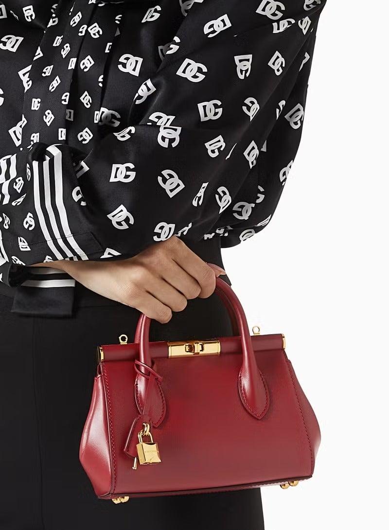 D&G Dolce  Gabbana Marlene Top-handle Bag, Women's Tote Bag, Women's Hand Bag, Women's Shoulder Bag, Women's Cross Body Bag, Women's Travel Bag, Red-24cm - Image 4